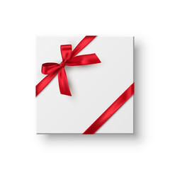 Gift box, present realistic vector illustration