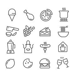 Simple set of food and drink icon. Restaurant symbol concept isolated. Modern outline on white background