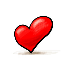 Abstract heart watercolor painting imitation vector illustration