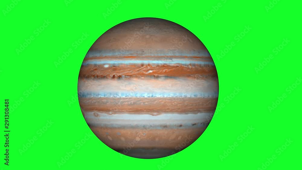 Canvas Prints isolated jupiter planet rotating. beautiful gas planet on green screen, alpha channel.