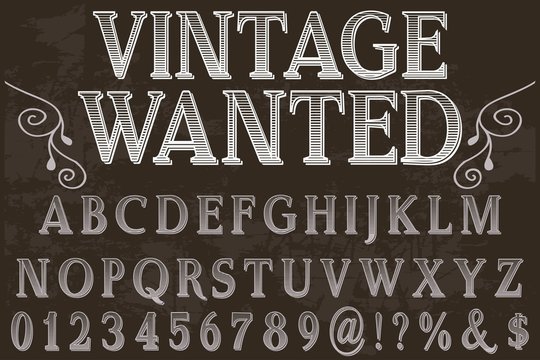 font typeface vector named vintage wanted