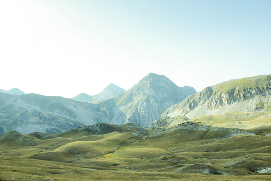  landscape of the gransasso mountain range