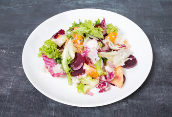Beet salad with oranges and goat cheese.