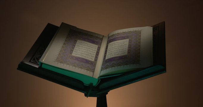 Holy Quran on Book Rest with Prayer Beads 6