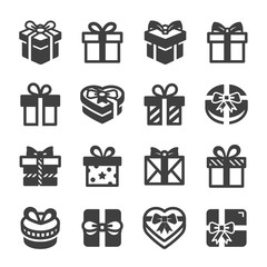 holiday giftbox vector icon set