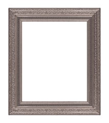 Fototapeta premium Silver frame for paintings, mirrors or photo isolated on white background