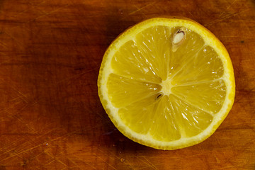 lemon on wooden background