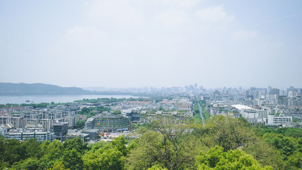 View from top of Wu Hill (Wushan), Hangzhou, China