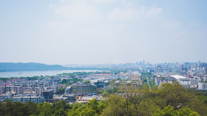 View from top of Wu Hill (Wushan), Hangzhou, China
