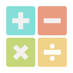 Fototapeta premium Calculator sign round buttons vector set illustration.