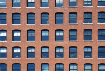 close up on old factory building in the city