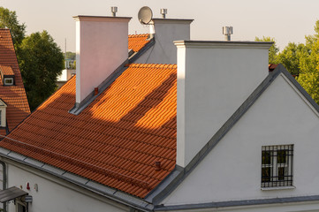house with red roof