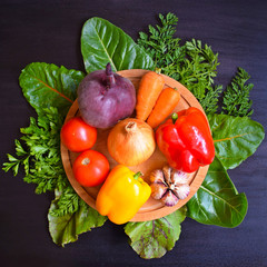Delicious and healthy fresh vegetables.Dietary food.Vegetarian food.
