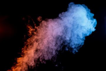 colored smoke overlay on black background