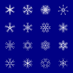 Set of snowflakes for design.