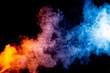 Fototapeta premium Colorful abstract smoke on black background
