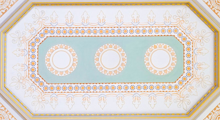 Vintage ceiling. A beautiful details of vintage roof in the ancient palace, seamless pattern....