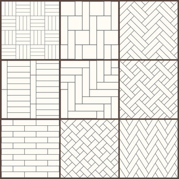Parquet pattern. Seamless surface design with white slant blocks tiling. Floor cladding bricks.