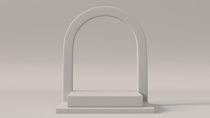 3d render image of white geometric podium background for product or commercial.3d image of abstract podium background.