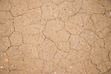 Cracked dry brown soil background, global warming effect
