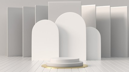 3d render images abstract geometric background, cylinder podium, minimalistic primitive shapes, modern mock up, blank template, mesh, empty showcase, shop display.