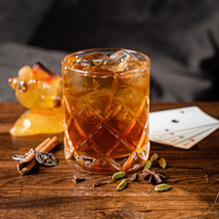 cocktail with cinnamon and cardamom