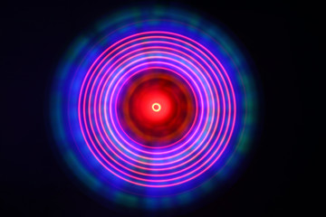 Abstract image of neon circle light