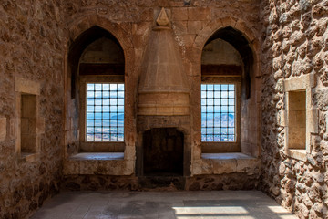 Fototapeta na wymiar Dogubayazıt, Turkey: the hammam room in the middle of harem of the Ishak Pasha Palace, semi-ruined palace of Ottoman period (1685-1784), example of surviving historical Turkish palace