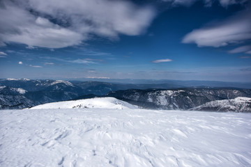 Beautiful view of mountains in the Hamar Daban area. Panorama