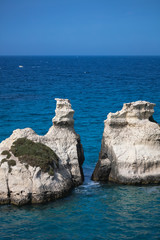 The "Two Sisters" rock in Torre dell'Orso, Malendugno, Puglia, Italy
