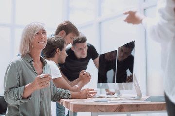 background image of a creative group of business people in the office