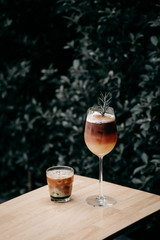 coffee on a wood table