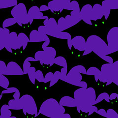 Halloween Seamless Background with Bats 