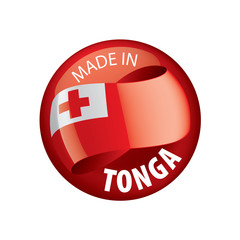 Tonga flag, vector illustration on a white background.