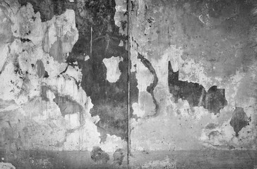 Texture of painted wall. Black and white background.