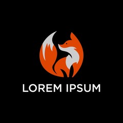 creative fox Animal Modern Simple Design Concept logo
