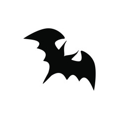 Fototapeta premium Bat silhouette. Black icon isolated on white. Vector.