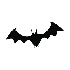 Obraz premium Bat silhouette. Black icon isolated on white. Vector.