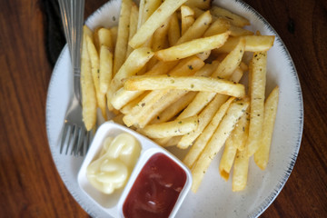 French fries food background
