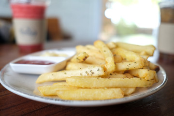 French fries food background