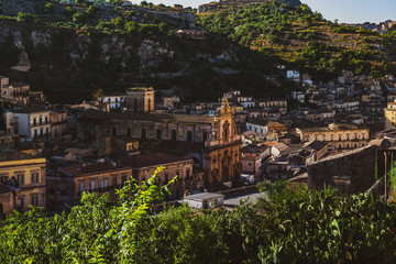The monument, unesco world heritage, baroque church Cathedral of San Pietro and cityscape of the...