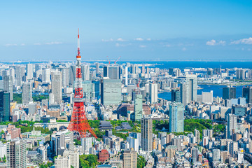 Naklejka premium 東京の風景 Tokyo city skyline , Japan.