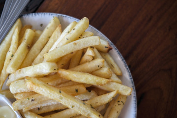 French fries food background