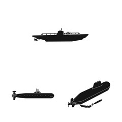 Vector illustration of technology and fleet symbol. Set of technology and navy stock vector illustration.