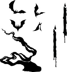 Halloween spooky isolated vector set