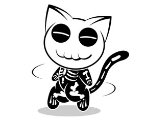 Cat action illustration on a white background. Animal action vector.