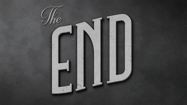 Vintage The End Movie Screen/ 4k animation of a super elegant vintage retro the end scene with elegant lettering like in old time hollywood movies