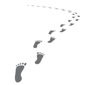 recommend clip art: Human black silhouette foot print going ahead. Footprints symbol isolated on white background .Vector elements