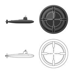 Isolated object of war and ship icon. Set of war and fleet stock vector illustration.
