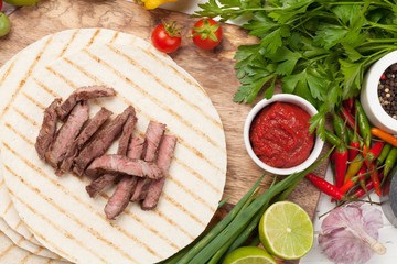 Mexican tacos cooking